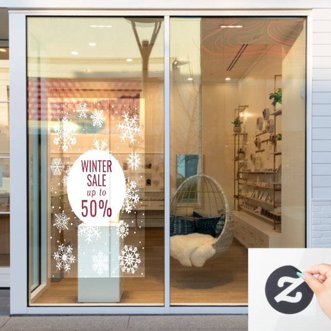 Winter sale, snowflakes large (Store Window)