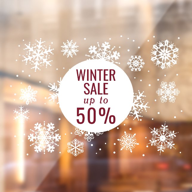 Winter sale, snowflakes large window decals (Sheet 2)