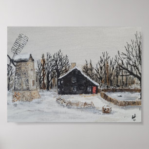 Winter Salt Box Home Poster