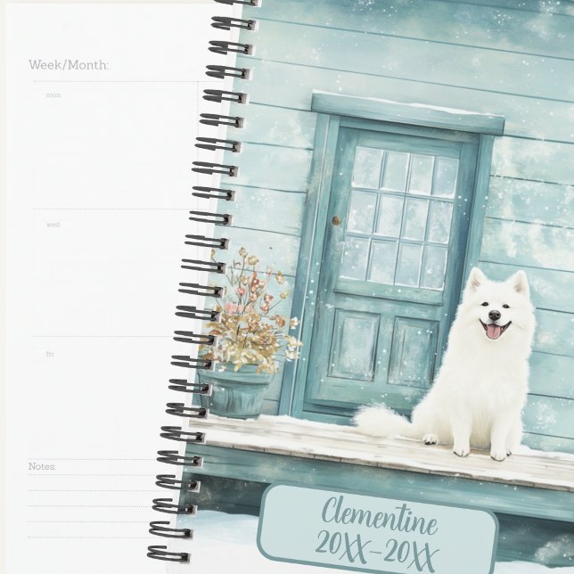 Winter Samoyed Dog Undated Appointment Book  Planner (Creator Uploaded)