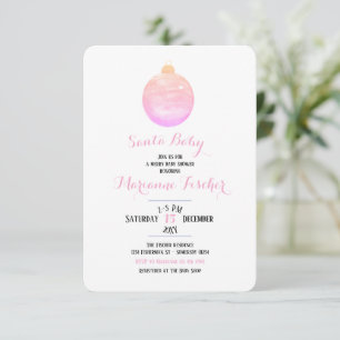 Winter Santa baby girl Shower Invitation