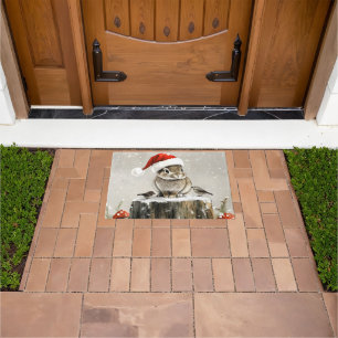 Winter Santa Bunny Wonderland Doormat