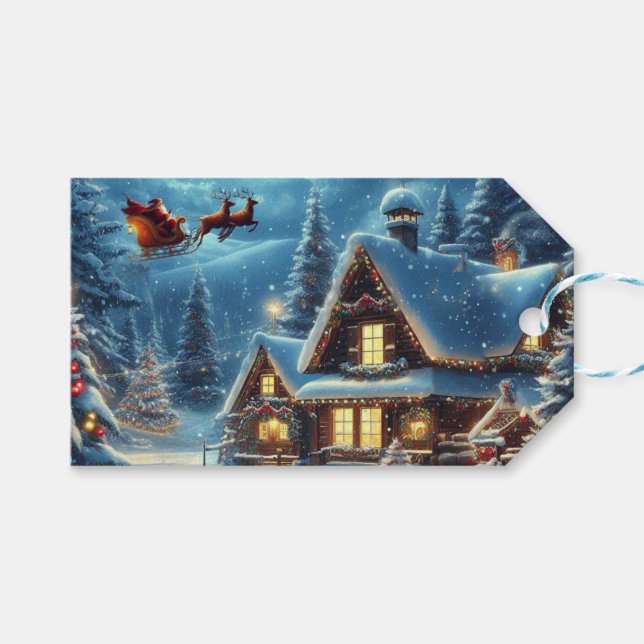Winter/Santa/Christmas/Snow Gift Tags (Front (Horizontal))