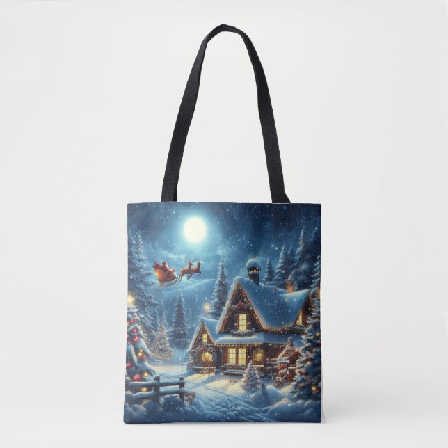 Winter/Santa/Christmas/Snow Tote Bag (Front)