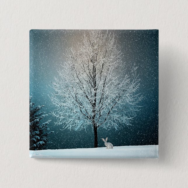 Winter Scene 15 Cm Square Badge (Front)
