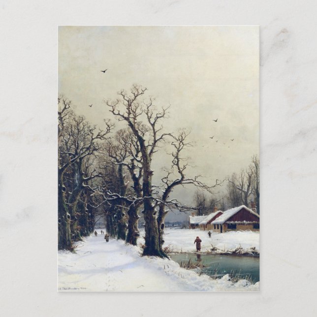 Winter scene, 19th century postcard (Front)