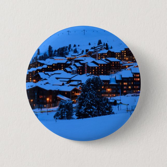 Winter Scene 6 Cm Round Badge (Front)