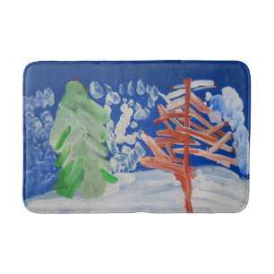 Winter Scene "Art by Kids" Bath Mat
