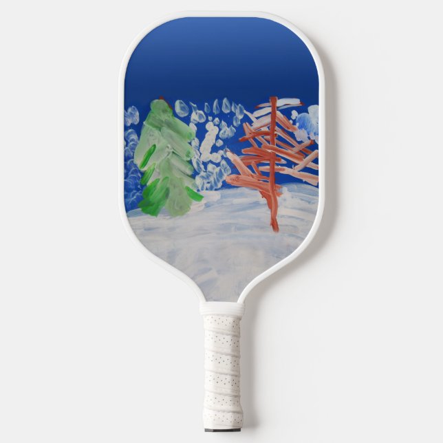 Winter Scene "Art by Kids" Pickleball Paddle (Front)