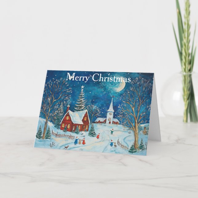 Winter Scene at Christmas Holiday Card (Front)