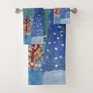 Winter Scene Bath Towel Set