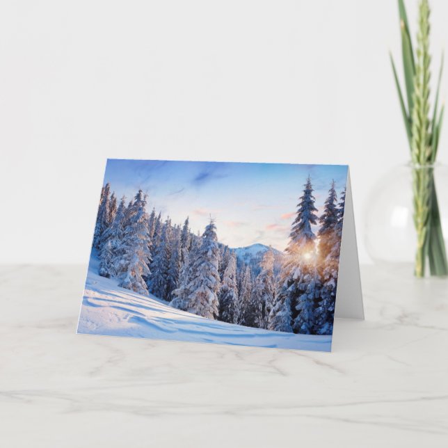 winter scene Blank Photo Greeting Cards (Front)