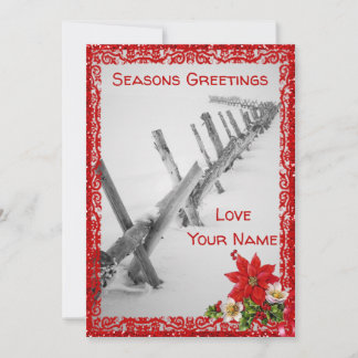 Winter Scene Christmas Flat Card