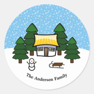 Winter Scene - Circle Sticker