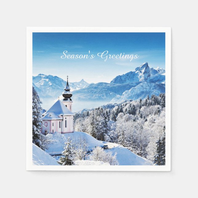 Winter scene custom  napkin (Front)
