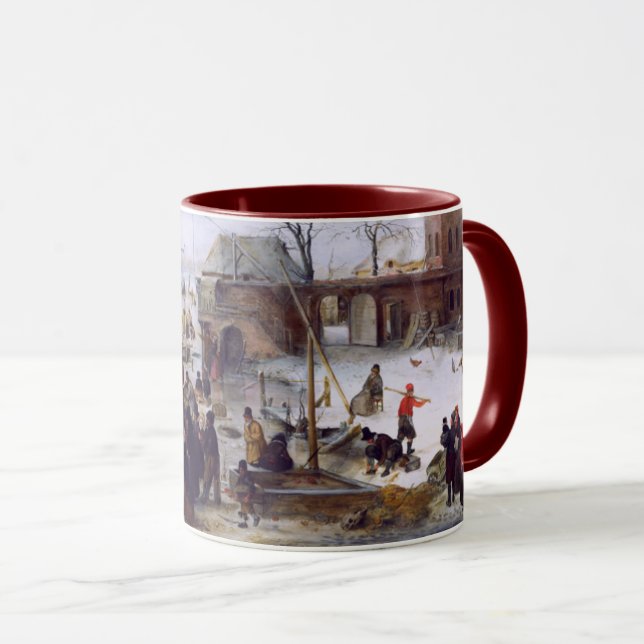 Winter Scene Fine Art Christmas Gift Mug (Front Right)