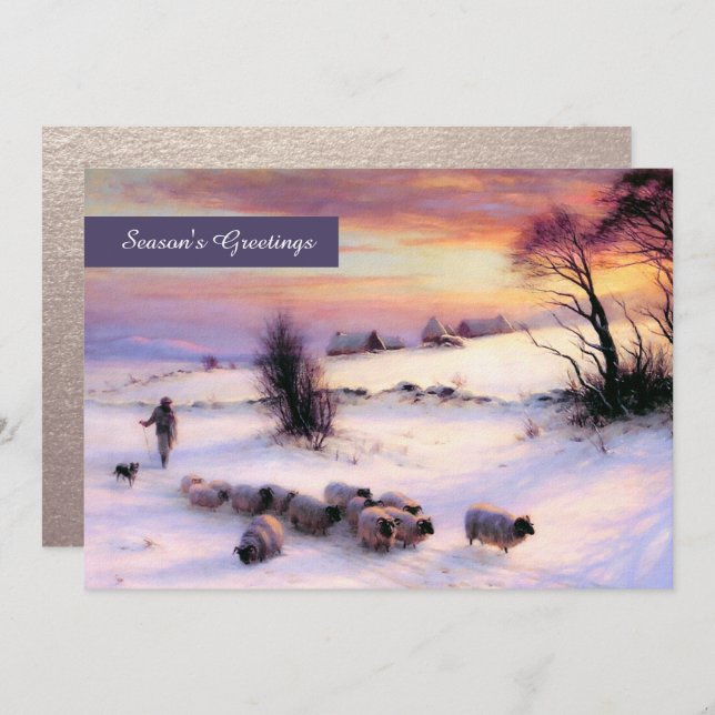Winter Scene Fine Art Custom Flat Christmas Cards (Front/Back)