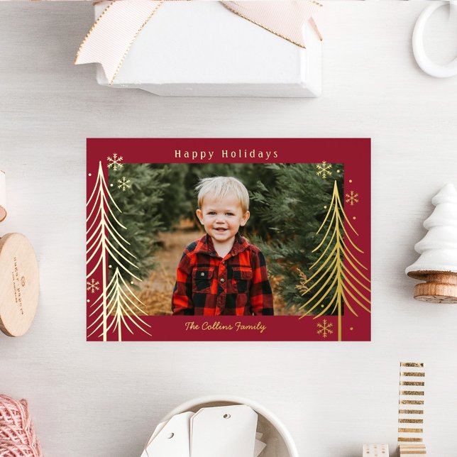 Winter Scene Foil Holiday Card Christmas Card (Creator Uploaded)