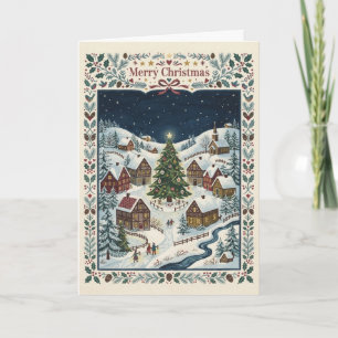 Winter Scene Hand Painted Watercolour Christmas Card