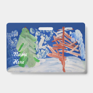 Winter Scene ID Badge