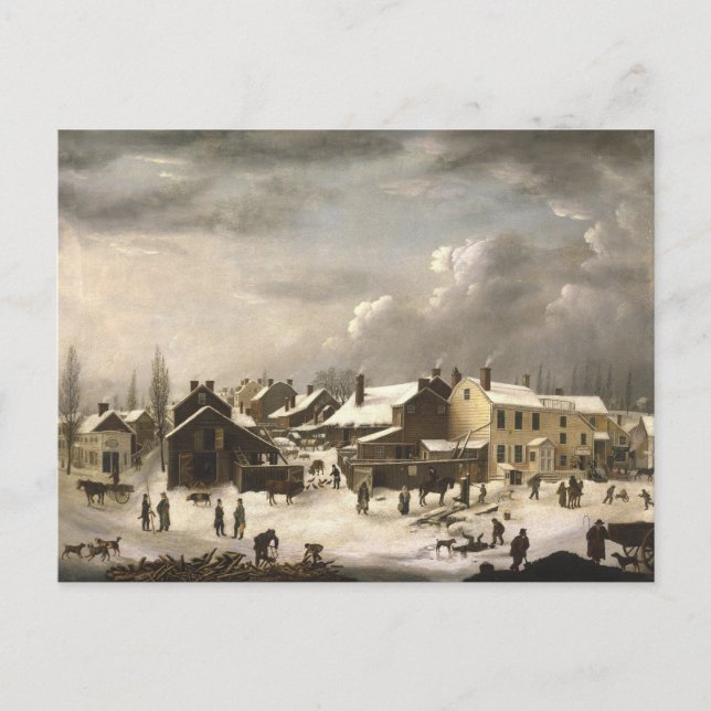 Winter Scene in Brooklyn Postcard (Front)