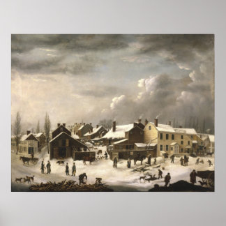 Winter Scene in Brooklyn Poster