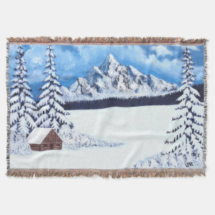 Winter Scene Medium Throw Blanket