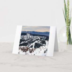 Winter Scene Mountain Peaks Holiday Card