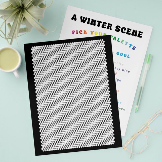 winter scene mystery colour mosaic colouring page (Creator Uploaded)