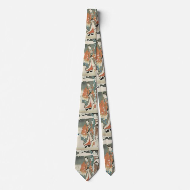 winter scene no2  -vintage Japanese art Tie (Front)