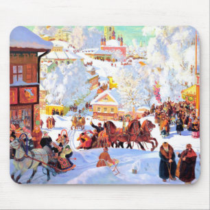 Winter Scene Painting Christmas Gift Mousepads