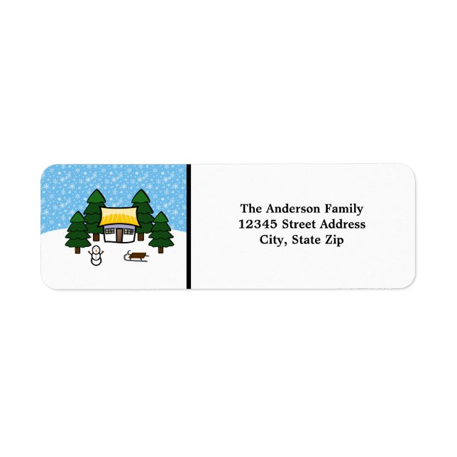 Winter Scene - Return Address Label (Front)