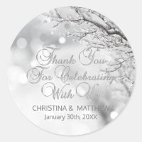 Winter Scene Snow Snowflakes Thank You Wedding