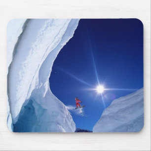 Winter Scene Snowboarder Mouse Pad