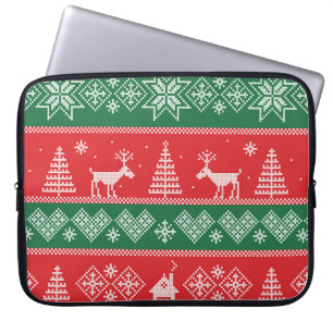 Winter scene: vintage seamless pattern laptop sleeve