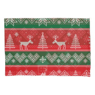 Winter scene: vintage seamless pattern pillowcase