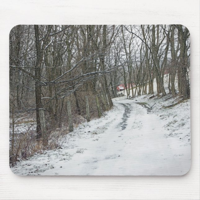 Winter scene Where the road may take you Mouse Pad (Front)