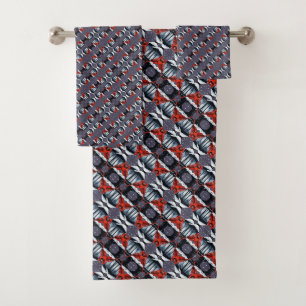 Winter-Scene with Cardinal-Bird Atop A Street-Lant Bath Towel Set