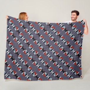 Winter Scene With Cardinal Bird Holiday Christmas Fleece Blanket