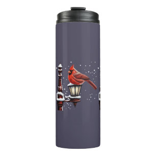 Winter Scene With Cardinal Bird Holiday Christmas Thermal Tumbler