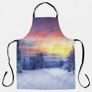 Winter scenery apron