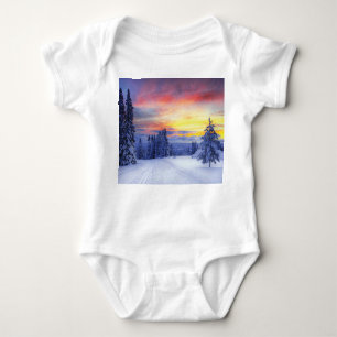 Winter scenery   baby bodysuit