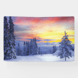 Winter scenery banner