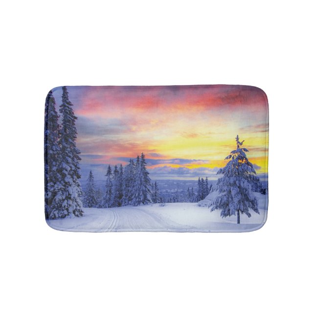Winter scenery  bath mat (Front)