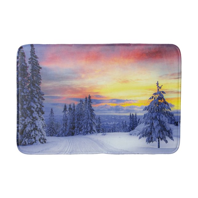 Winter scenery  bath mat (Front)