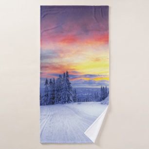 Winter scenery  bath towel