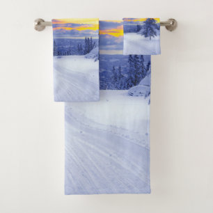 Winter scenery bath towel set