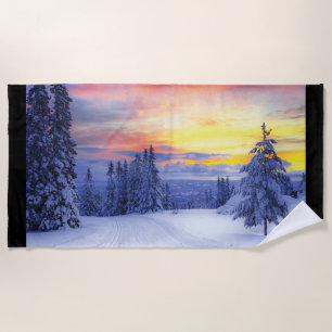 Winter scenery   beach towel