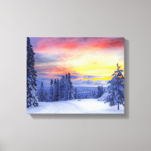 Winter scenery canvas print