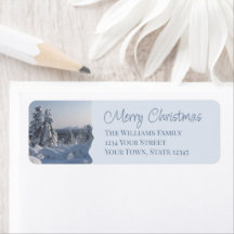 Winter Scenery Christmas Return Address